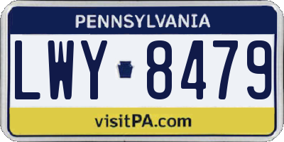 PA license plate LWY8479
