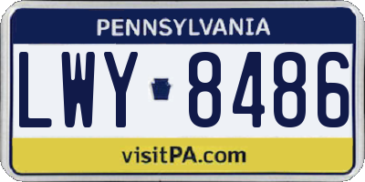 PA license plate LWY8486