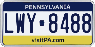 PA license plate LWY8488