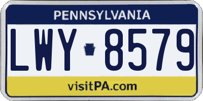 PA license plate LWY8579