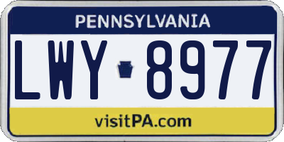 PA license plate LWY8977
