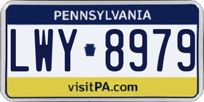 PA license plate LWY8979