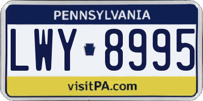 PA license plate LWY8995