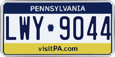 PA license plate LWY9044