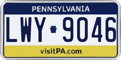 PA license plate LWY9046