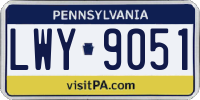 PA license plate LWY9051