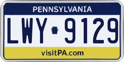 PA license plate LWY9129