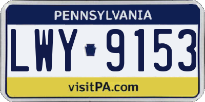 PA license plate LWY9153