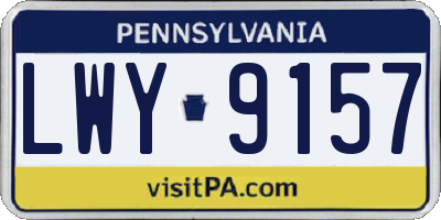 PA license plate LWY9157