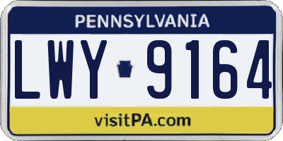 PA license plate LWY9164