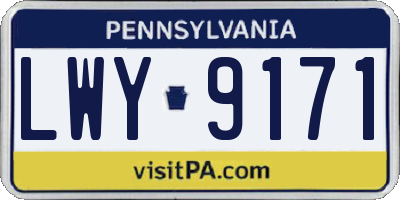 PA license plate LWY9171