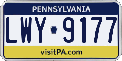 PA license plate LWY9177