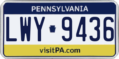 PA license plate LWY9436