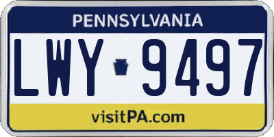 PA license plate LWY9497