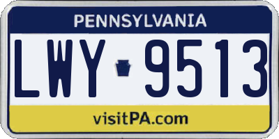 PA license plate LWY9513