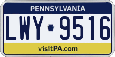 PA license plate LWY9516