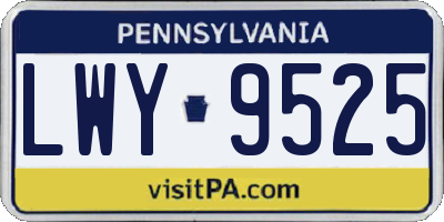 PA license plate LWY9525