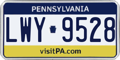 PA license plate LWY9528