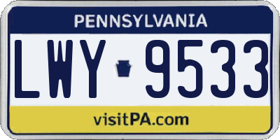 PA license plate LWY9533