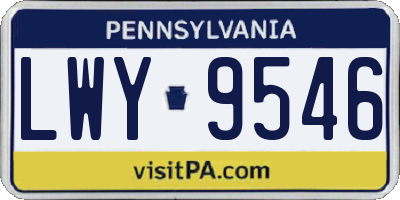PA license plate LWY9546