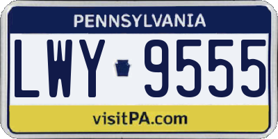 PA license plate LWY9555