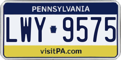 PA license plate LWY9575