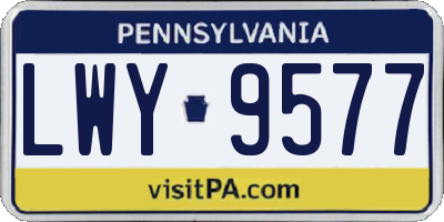 PA license plate LWY9577