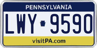 PA license plate LWY9590