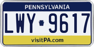 PA license plate LWY9617