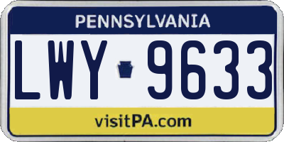 PA license plate LWY9633