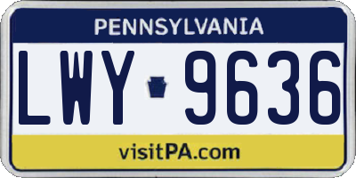 PA license plate LWY9636