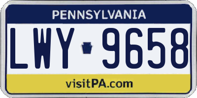 PA license plate LWY9658