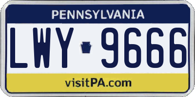 PA license plate LWY9666