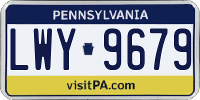 PA license plate LWY9679