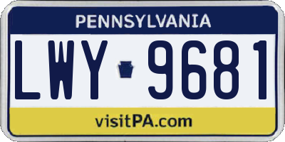 PA license plate LWY9681