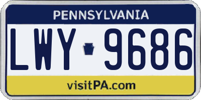 PA license plate LWY9686