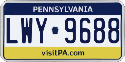 PA license plate LWY9688
