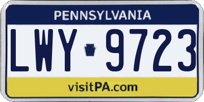 PA license plate LWY9723