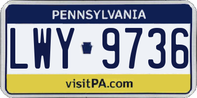 PA license plate LWY9736