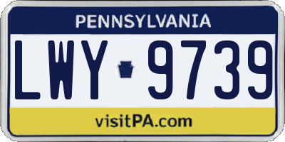 PA license plate LWY9739
