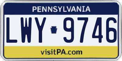 PA license plate LWY9746