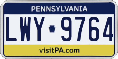 PA license plate LWY9764