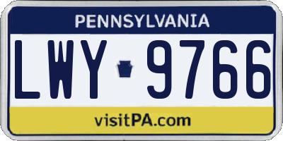 PA license plate LWY9766