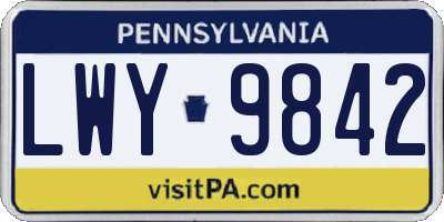 PA license plate LWY9842