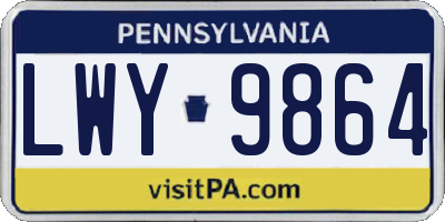 PA license plate LWY9864