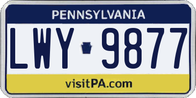 PA license plate LWY9877