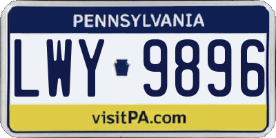 PA license plate LWY9896