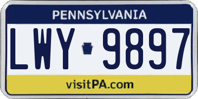 PA license plate LWY9897