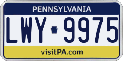 PA license plate LWY9975