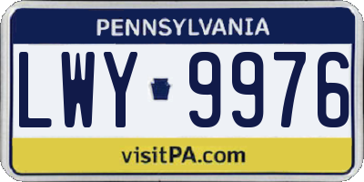 PA license plate LWY9976